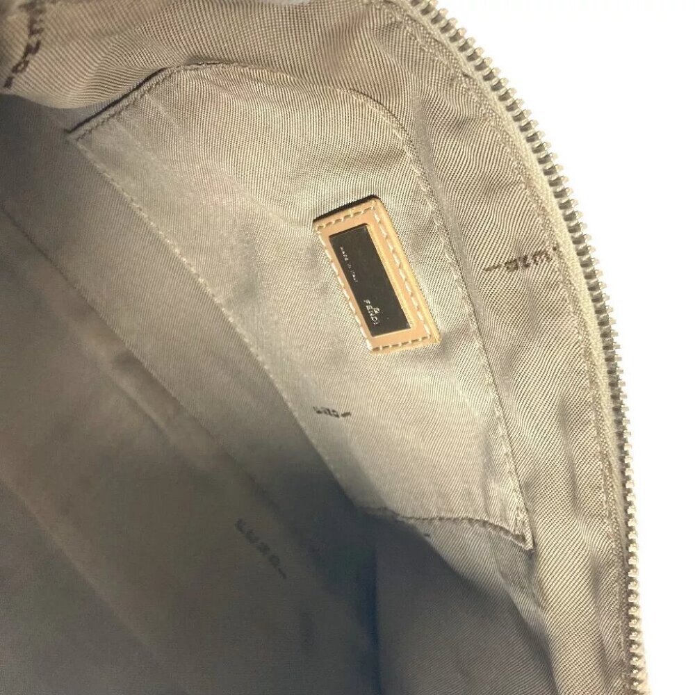 FENDI Zucchino Zucca logo bag Shoulder Bag Leather/Canvas Beige - Picture 14 of 14
